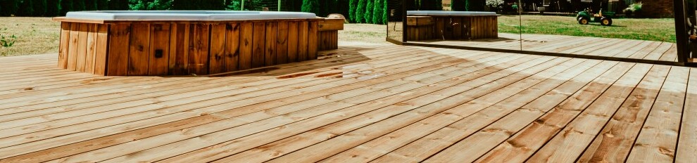 A new deck and hot tub as an example of what you would recommend a contractor for.